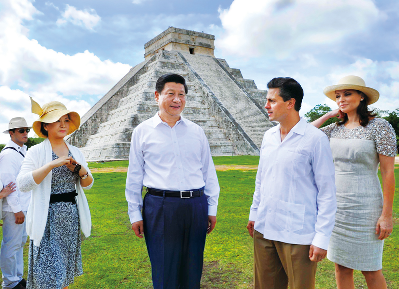 2013年6月6日，为推进中墨两个文明古国的文化交流，国家主席习近平应培尼亚总统邀请参观奇琴伊察玛雅文明遗址。